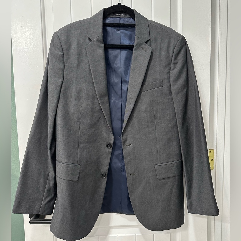 Express Gray Producer Modern Fit Suit Jacket